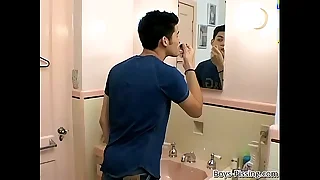 Young Dominic feasts and bounces greater than lovers fresh peeing dick